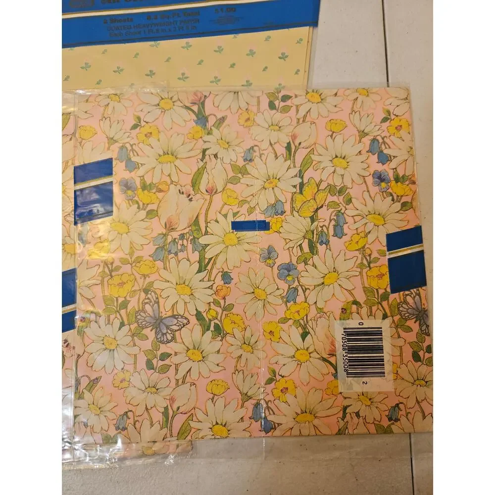Vintage wrapping paper bundle of 8 packs new old stock cottagecore floral